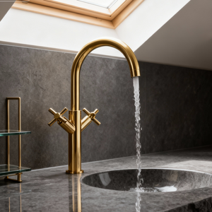 DF-03013H DR Brass Basin Faucet – Modern Single Handle Mixer with Water-Saving Sprayer Function