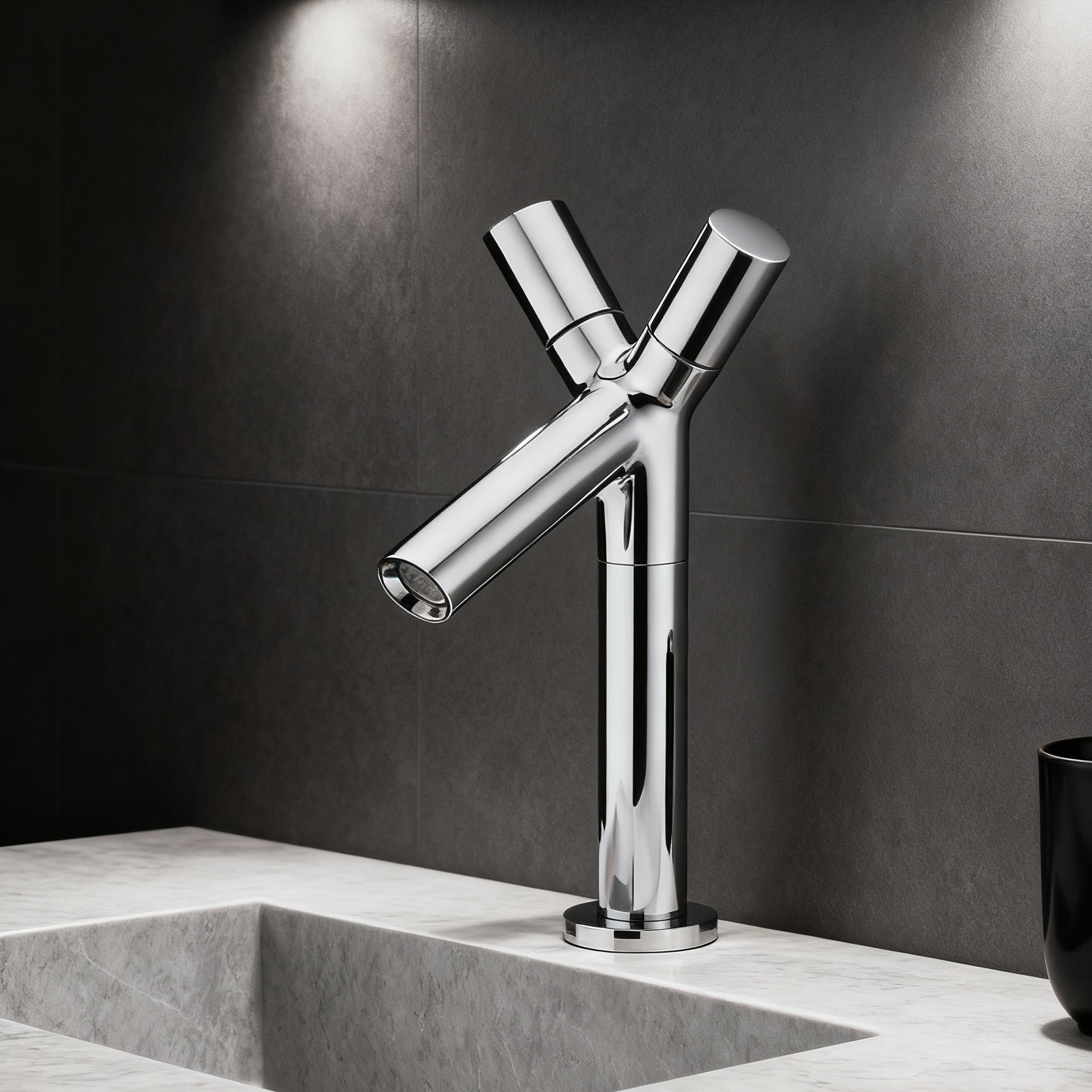 DF-Y6020 Modern Y-Shape Basin Faucet | DR Brass Chrome Finish | Designer Bathroom Mixer Tap