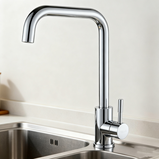 Stainless Steel Kitchen Faucet with High-Arc Spout and Optional Sprayer Function supporting OEM/ODM