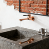 1401035 Rose Gold-Plated Brass Wall-Mounted Basin Faucet Minimalist Single-Handle Wall Mixer