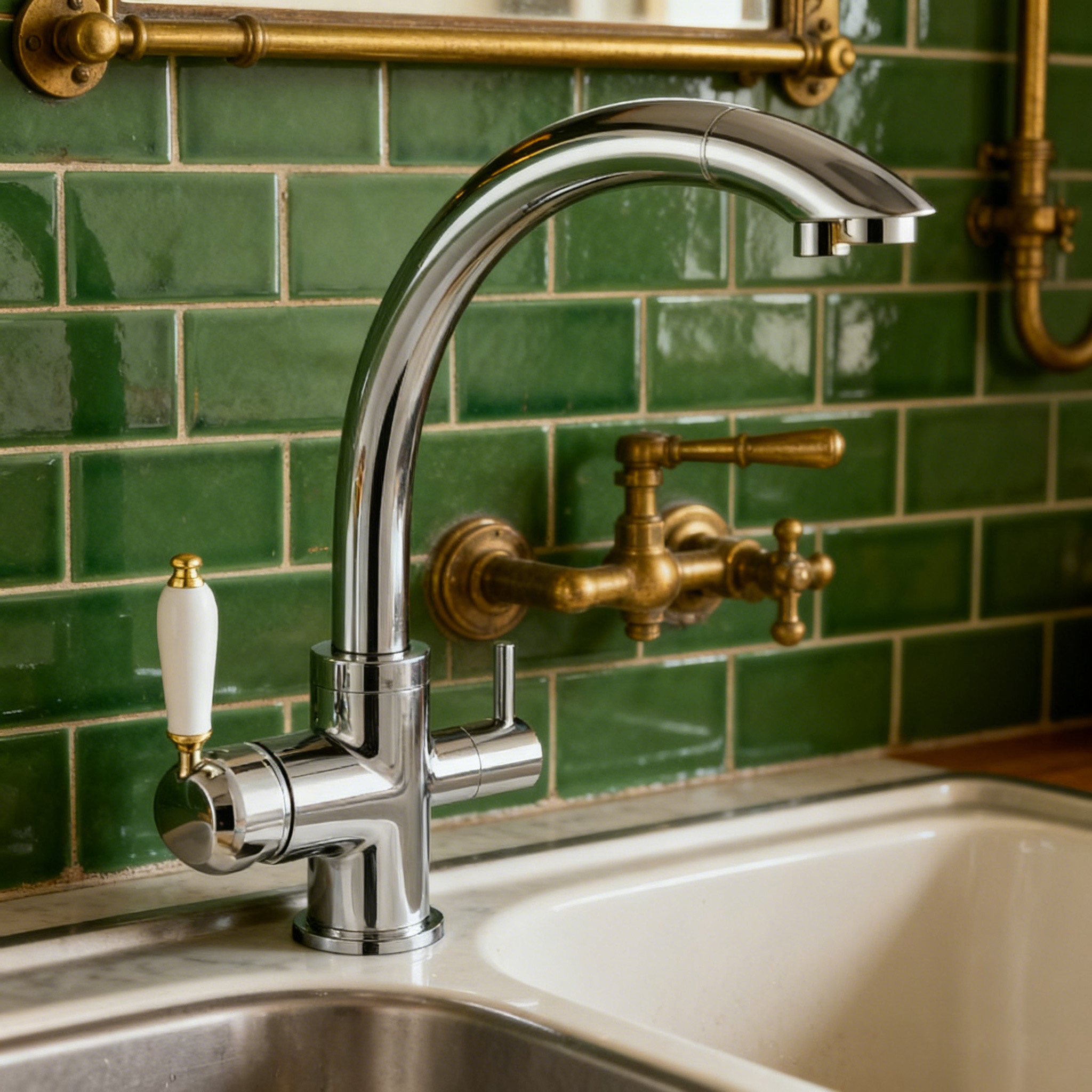 Brass Kitchen Faucet with Zinc Alloy Handle and Multiple Finish Options, Sprayer Functionality, Superior Quality