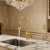 Zinc-Alloy Kitchen Faucet with 3-Function Pull-Down Sprayer and 35mm Cartridge for Residential & Commercial Kitchens