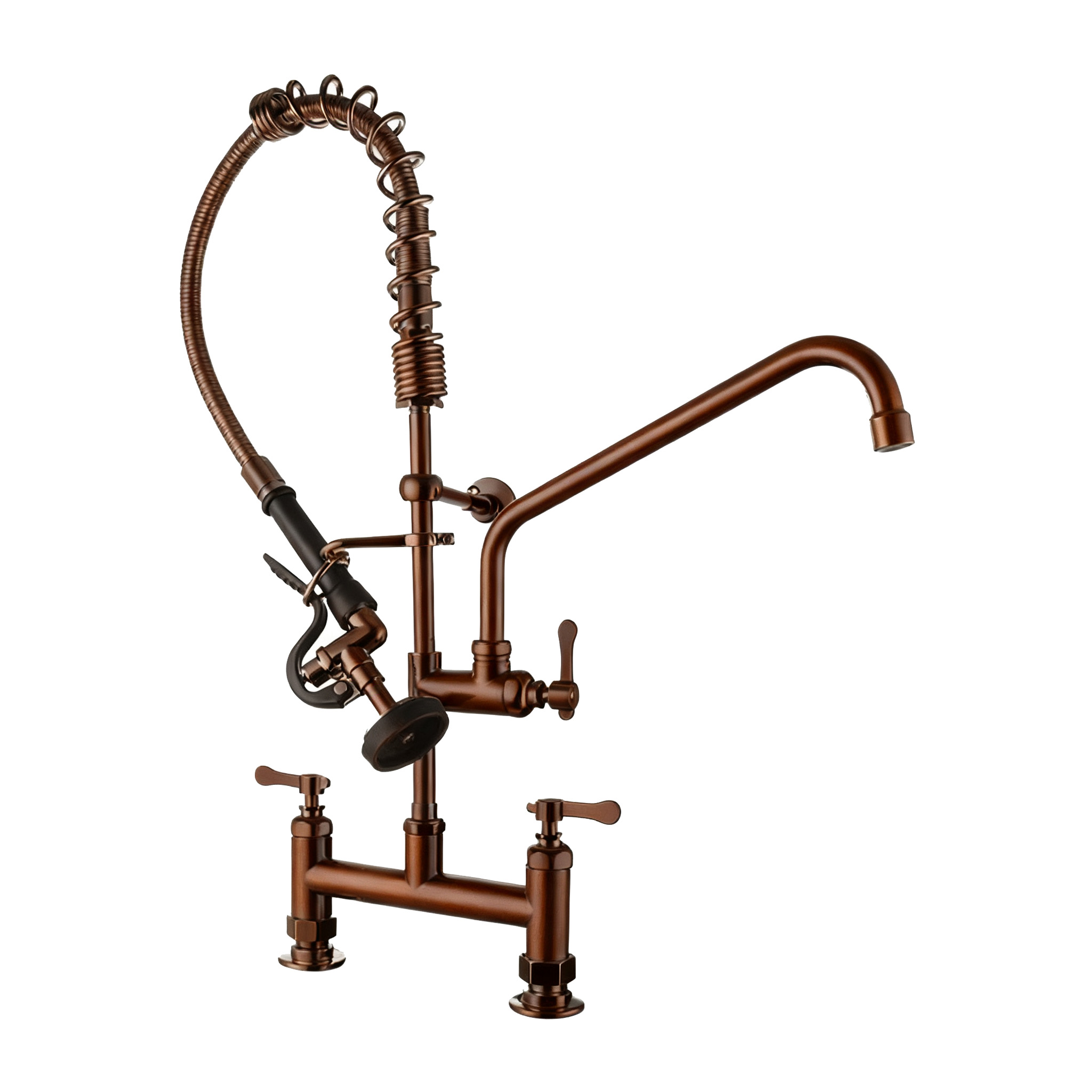 Premium Brass Kitchen Faucet with Pull-Out Sprayer and Commercial Grade Bridge for Modern Kitchens