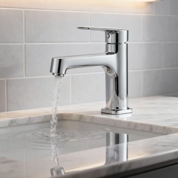 Polished Chrome Single Handle Tall Vessel Sink Bathroom Faucet with Lever Handle Aerated Spout and Corrosion-Resistant Finish for Modern Basin and Vanity Installations