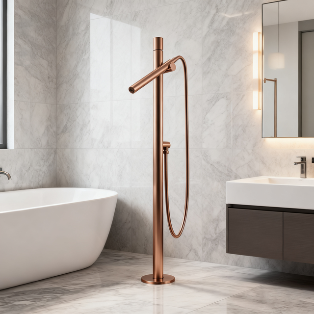 Stainless Steel Freestanding Bathtub Faucet with Magnetic Spout | Multiple Finishes Available