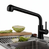 Polished chrome faucet with extendable pull-out sprayer suitable for modern kitchen