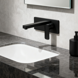 Modern Wall-Mounted Chrome Basin Faucet with Single Handle Mixer and Built-in Aerator Sprayer Solid Brass Bathroom Sink Tap for Residential & Hotel Projects