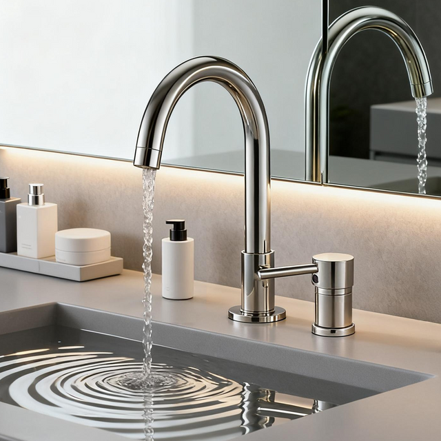 DF-05015 Brass Basin Faucet – Single Handle Mixer Tap with Curved Spout