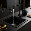 Modern Brass Kitchen Faucet in Chrome Finish Fixed Spout Mixer for Residential or Commercial Projects 