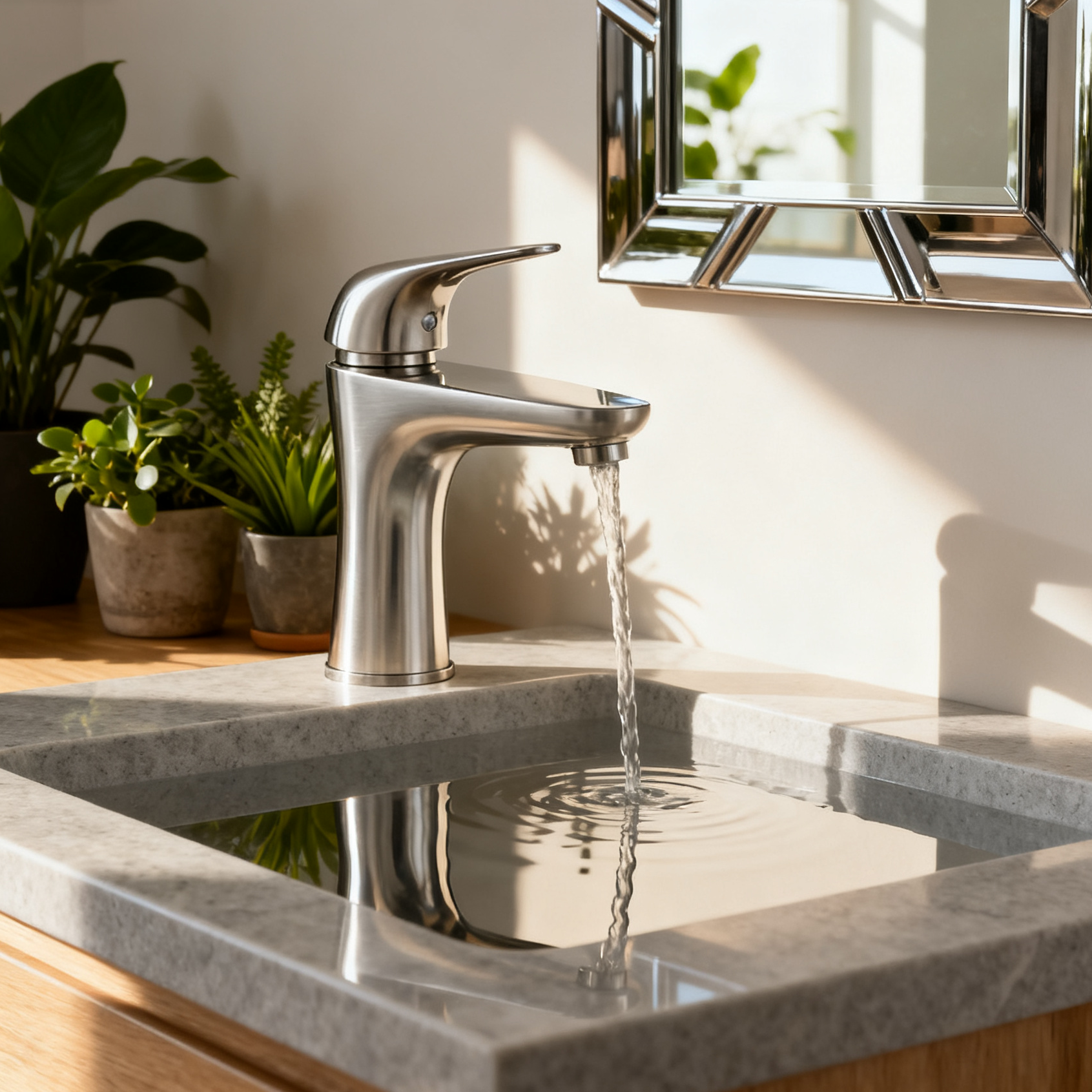 DF-01203SS Stainless Steel Basin Faucet – Single Handle Bathroom Mixer Tap