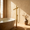 Stainless Steel Luxury Gold Freestanding Bathtub Faucet Shower Mixer