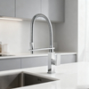 Commercial Pull Down Kitchen Faucet in High-Arc Brass Mixer Tap with Flexible Spring Sprayer for Modern Projects