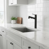 Matte Black Kitchen Faucet | Modern Single Handle Sink Mixer Tap with Sprayer for Residential and Commercial Use