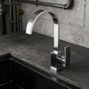 Modern Chrome Kitchen Faucet with Sleek Square Design with Durable Sprayer Global supply