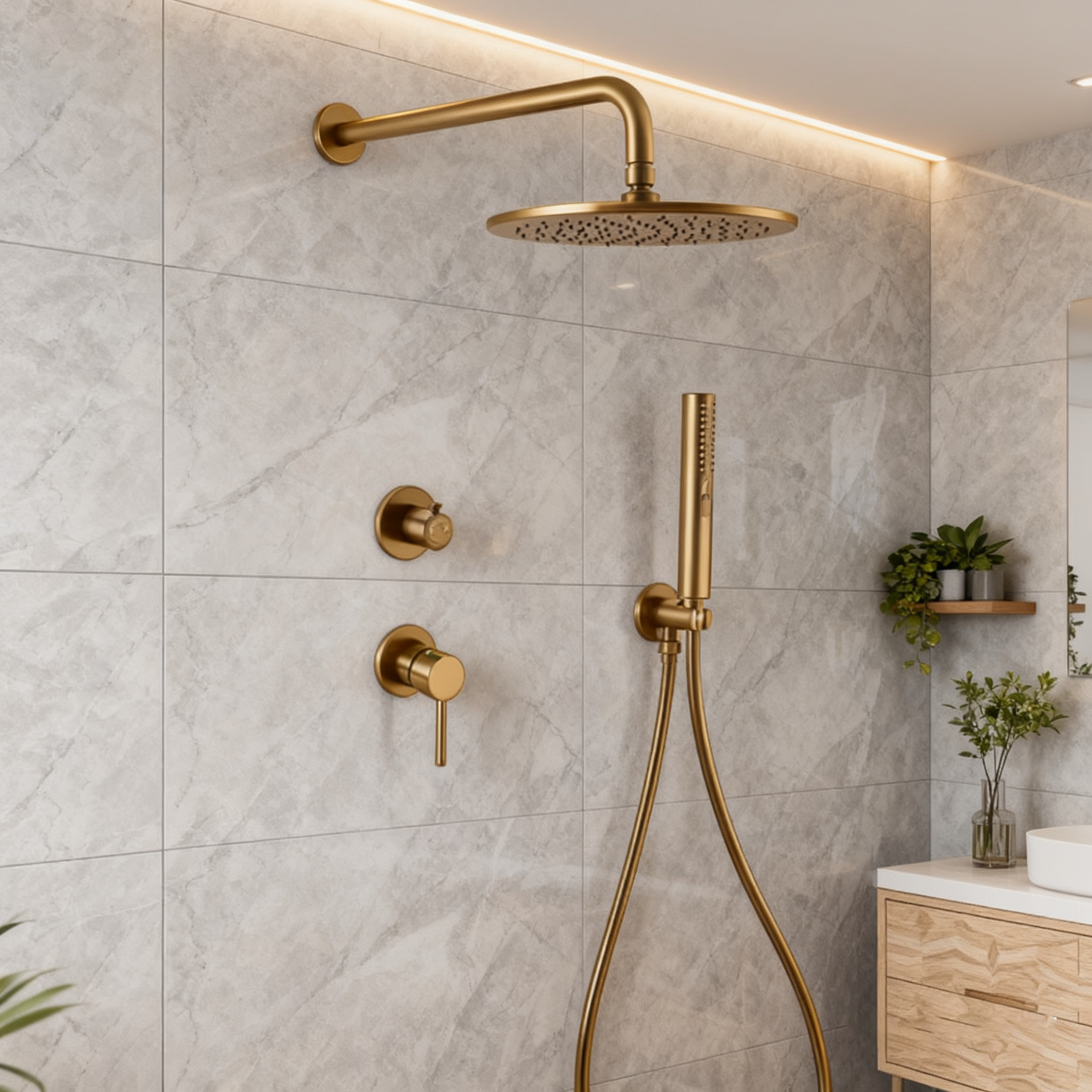 2-Function Concealed Shower System – Chrome Finish