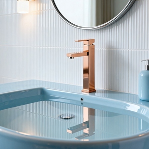 DF-0902 Tall Basin Faucet DR-Brass Material Rose Gold Finish Premium Single-Handle Vessel Sink Mixer with Smooth Aerated Sprayer Flow