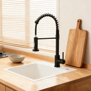 Commercial Style Pull-Down Kitchen Faucet with Dual-Function Sprayer by SUS304 Stainless Steel 