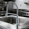 Pull-Down Kitchen Faucet with Modern Chrome High Arc Sprayer Tap for Residential or Commercial Projects to Global Supply