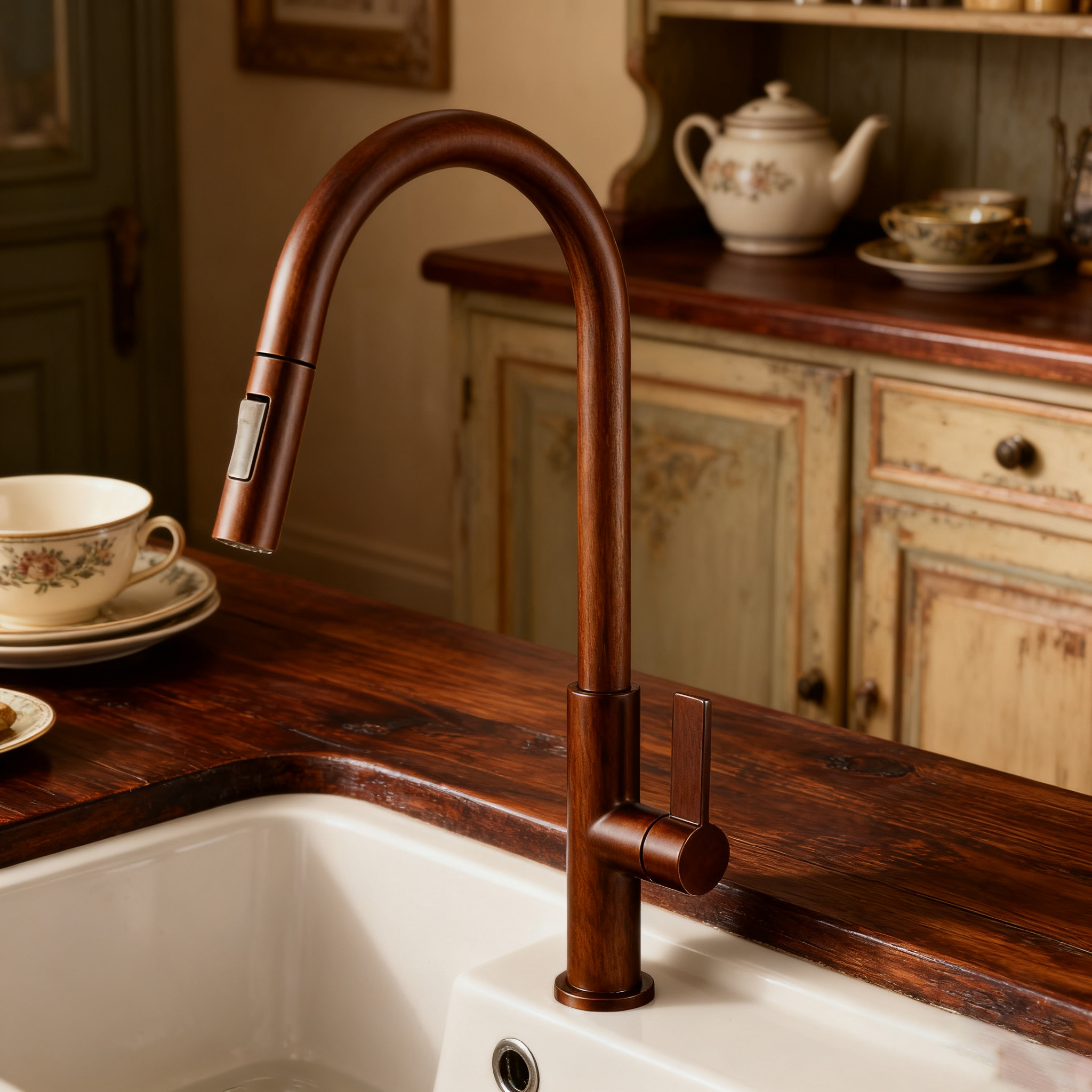 Brass Kitchen Faucet with Pull-Down Sprayer in Multi-Finish Options Premium Kitchen Taps for Global Projects