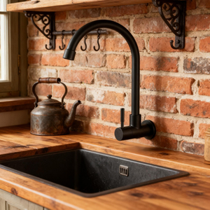 Wall-Mounted Kitchen Faucet in Full 304 Stainless Steel with High-Arc Rotatable Spout for Global Commercial Kitchens