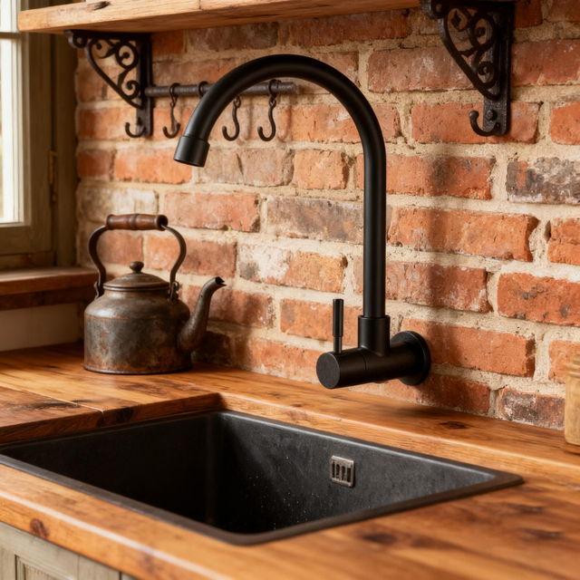 Wall-Mounted Kitchen Faucet in Full 304 Stainless Steel with High-Arc Rotatable Spout for Global Commercial Kitchens