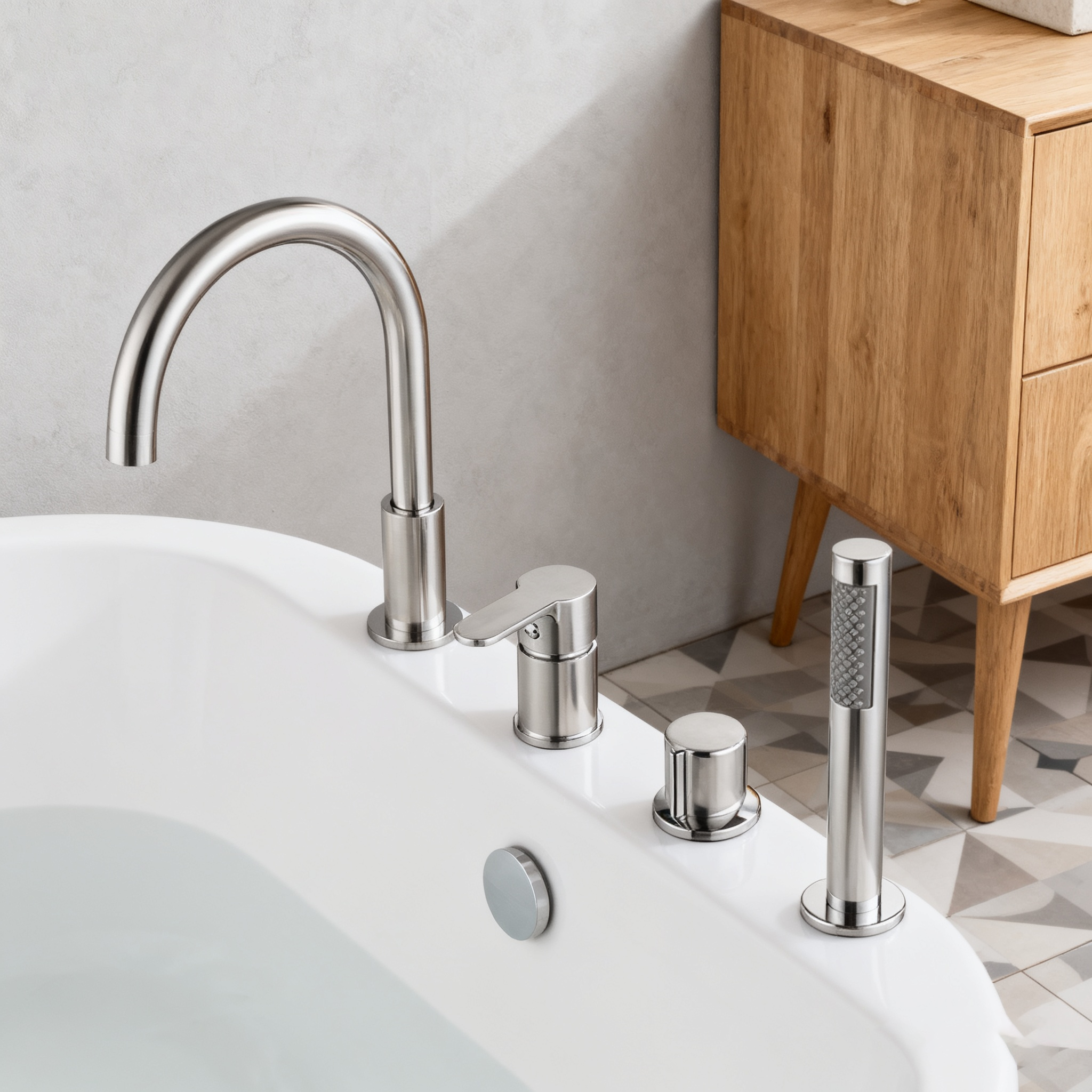 DF-05014 deck mounted bathtub mixer matte black