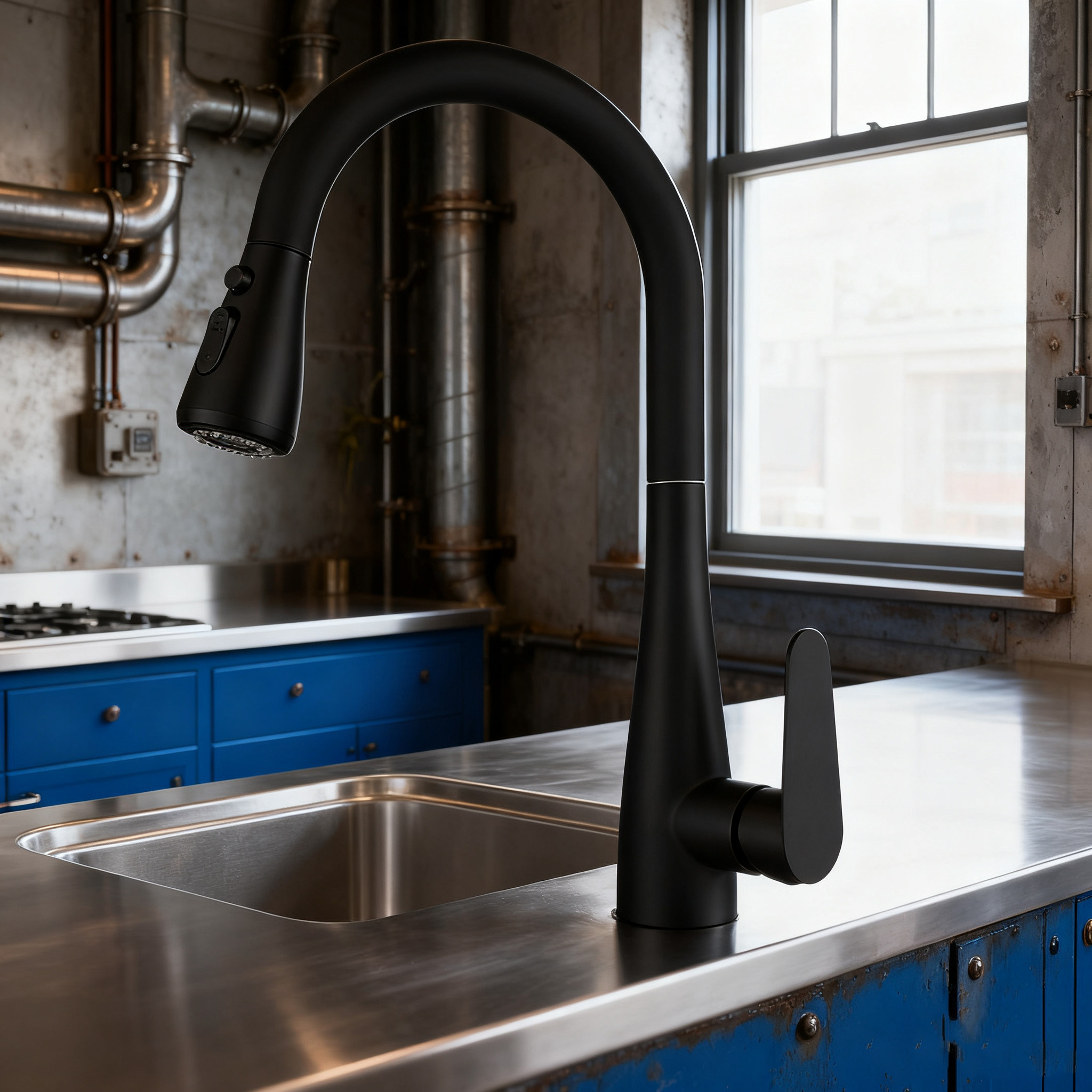 Modern Commercial Kitchen Faucet with Flexible Hose and 360° Rotation by OEM Factory Supplier China