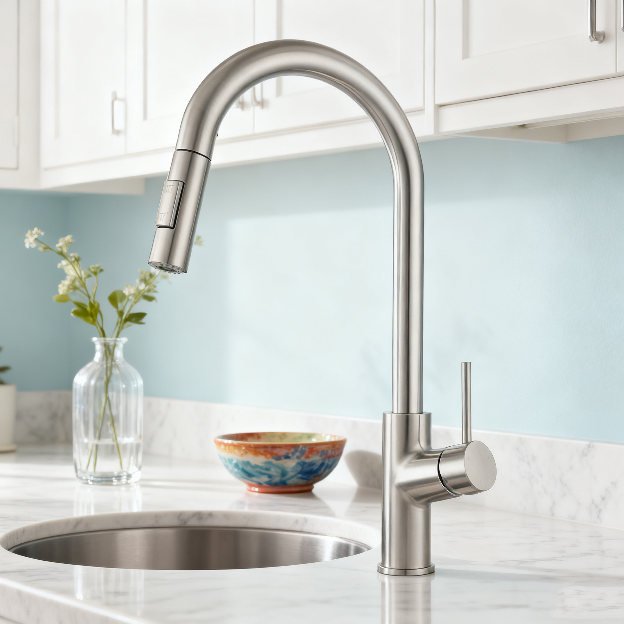 Commercial Pull-Out Kitchen Faucet with Durable Stainless Steel Sprayer for Restaurants & Hotels