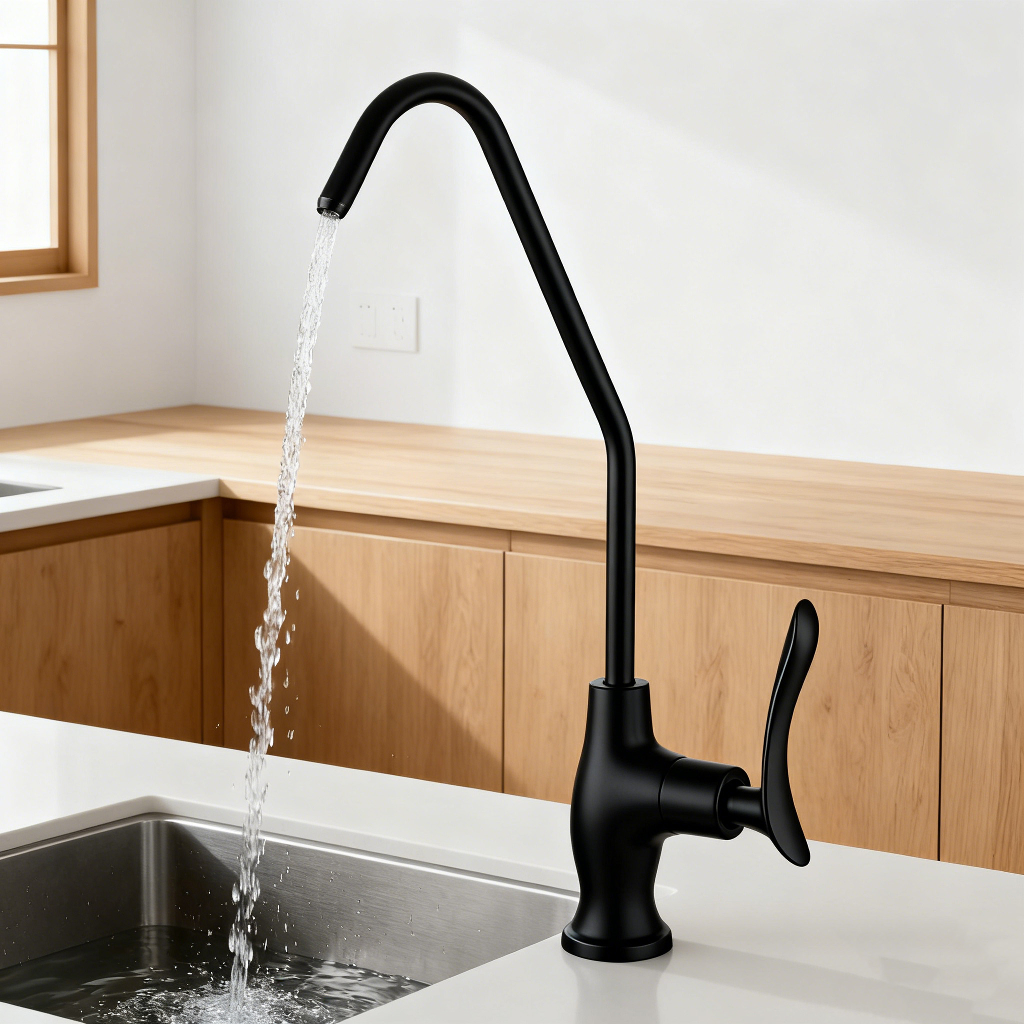 Stainless Steel Drinking Water Kitchen Faucet with Dual-Function Purified Water and Stream for Project Supply