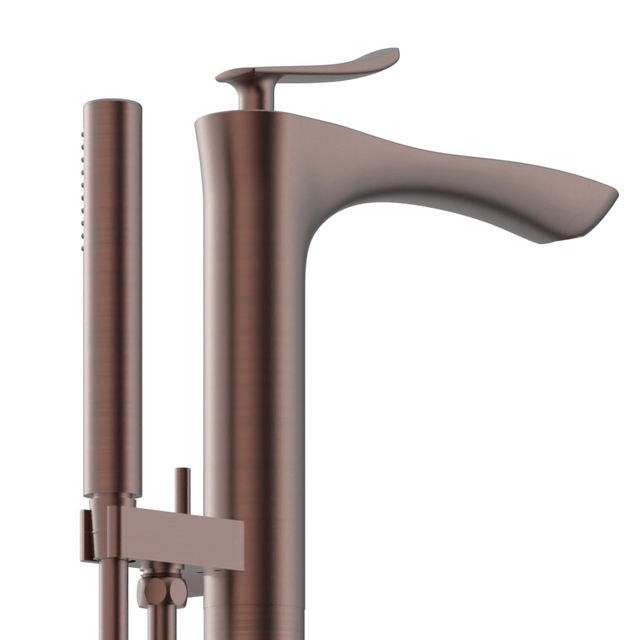 Oil Rubbed Bronze Freestanding Bathtub Faucet with Hand Shower | Durable Brass Body