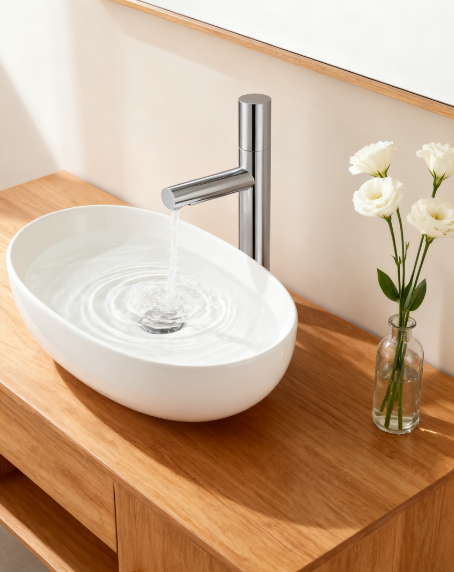 Modern Single Handle Basin Faucet with Built-in Aerator – Contemporary Bathroom Sink Mixer Tap for Residential and Commercial Projects