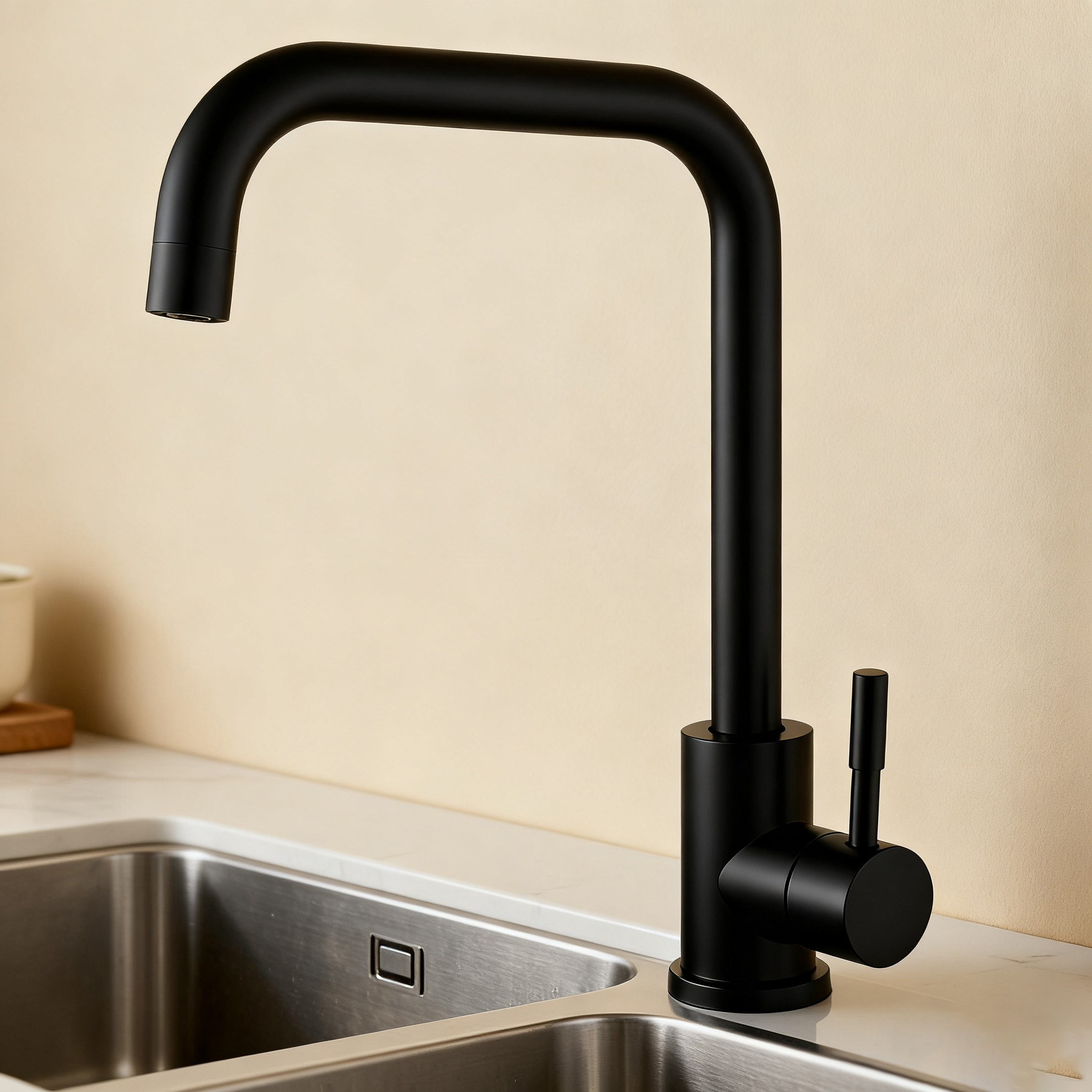 Stainless Steel Kitchen Faucet with High-Arc Spout and Optional Sprayer Function supporting OEM/ODM