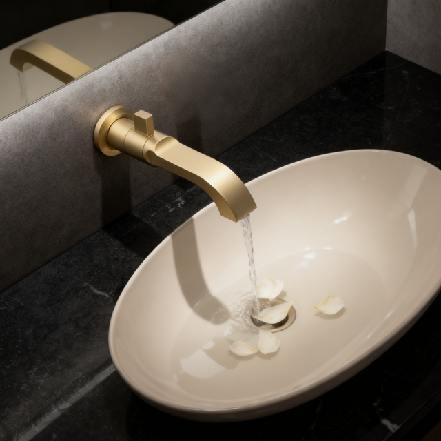 DF-1505 Low-Lead Brass Wall-Mount Basin Faucet KEROX Cartridge