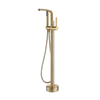 Brushed Gold Floor Mounted Bathroom Mixer Handheld Shower Mixer Tap DF-02034-3