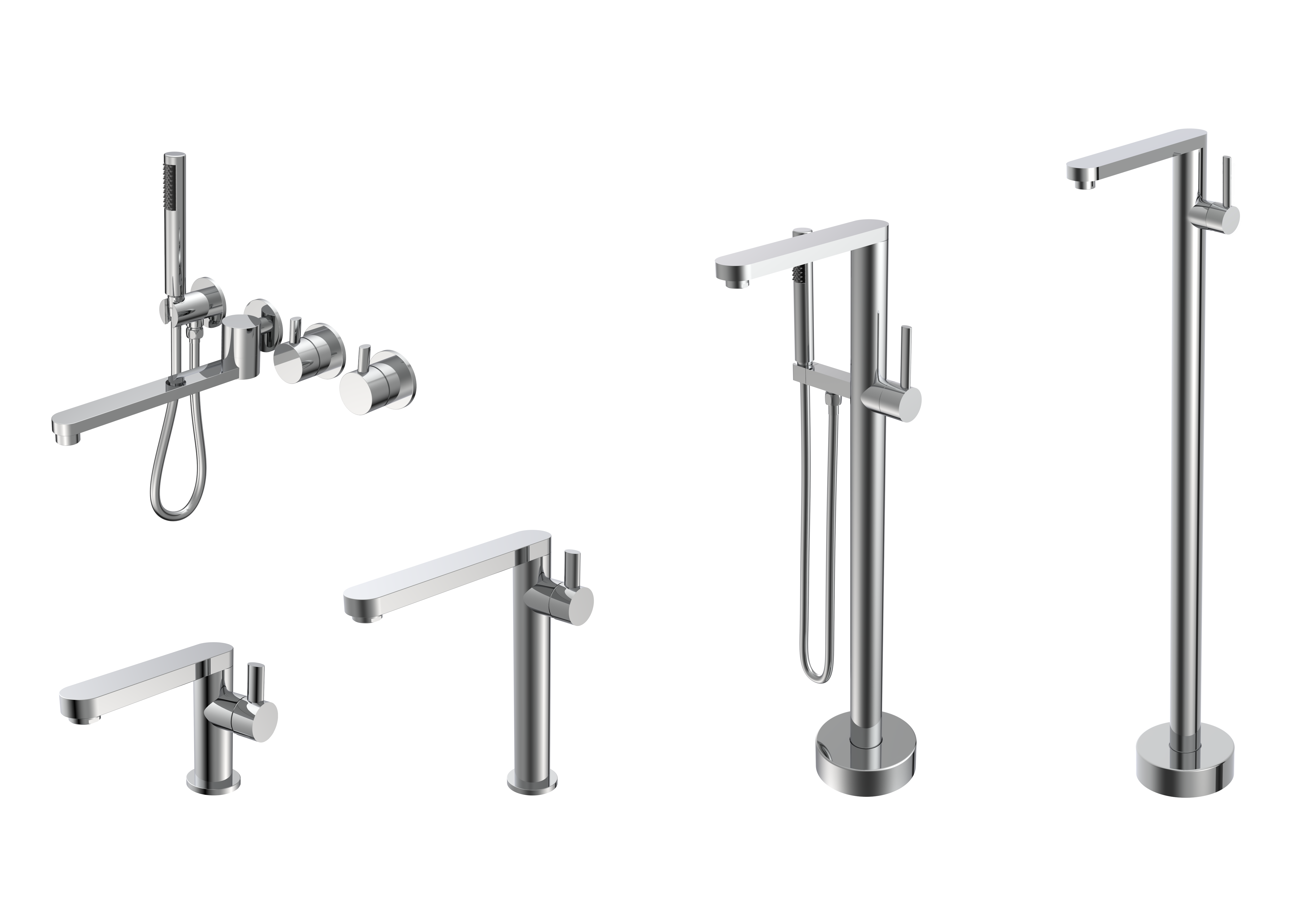 modern polished brass freestanding bathtub faucet series