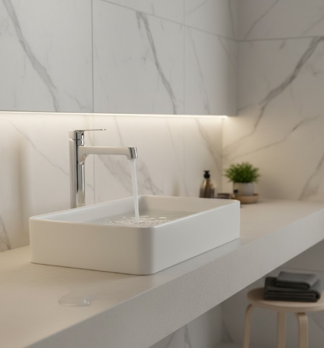 Oil Rubbed Bronze Wall Mounted Single Handle Bathroom Sink Faucet with Wide Spread Spout Aerated Flow and Rust-Resistant Finish for Modern Vessel and Undermount Sink Designs