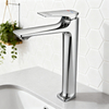 Tall Countertop Basin Faucet, Modern Brass Mixer Tap for Above Counter Vanity Sink
