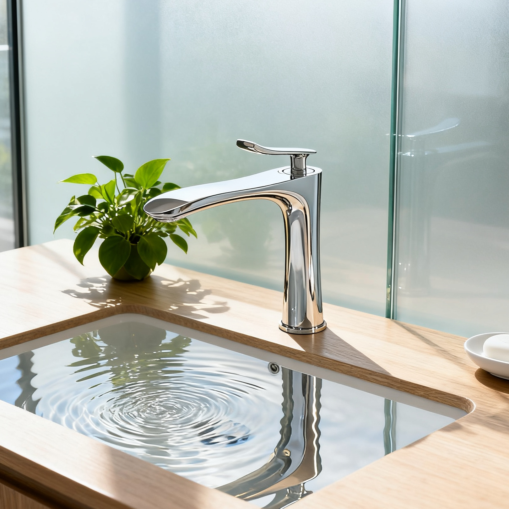 DF-4702 Brass Basin Mixer Tap Contemporary Tall Bathroom Faucet with Aerated Sprayer And Smooth Water Control for Global Project Applications