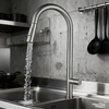 High Arc Stainless Steel Pull-Down Kitchen Faucet with Dual-Function Sprayer from China manufacturer 