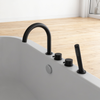 DF-05036 High-Flow 4-Hole Deck-Mounted Roman Tub Faucet Set – Modern Round Arch Spout with Hand Shower