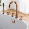DF-02035 Deck-Mounted Bathtub Mixer – Classic Cross Handle 5-Hole Roman Tub Faucet Set in Brushed Gold