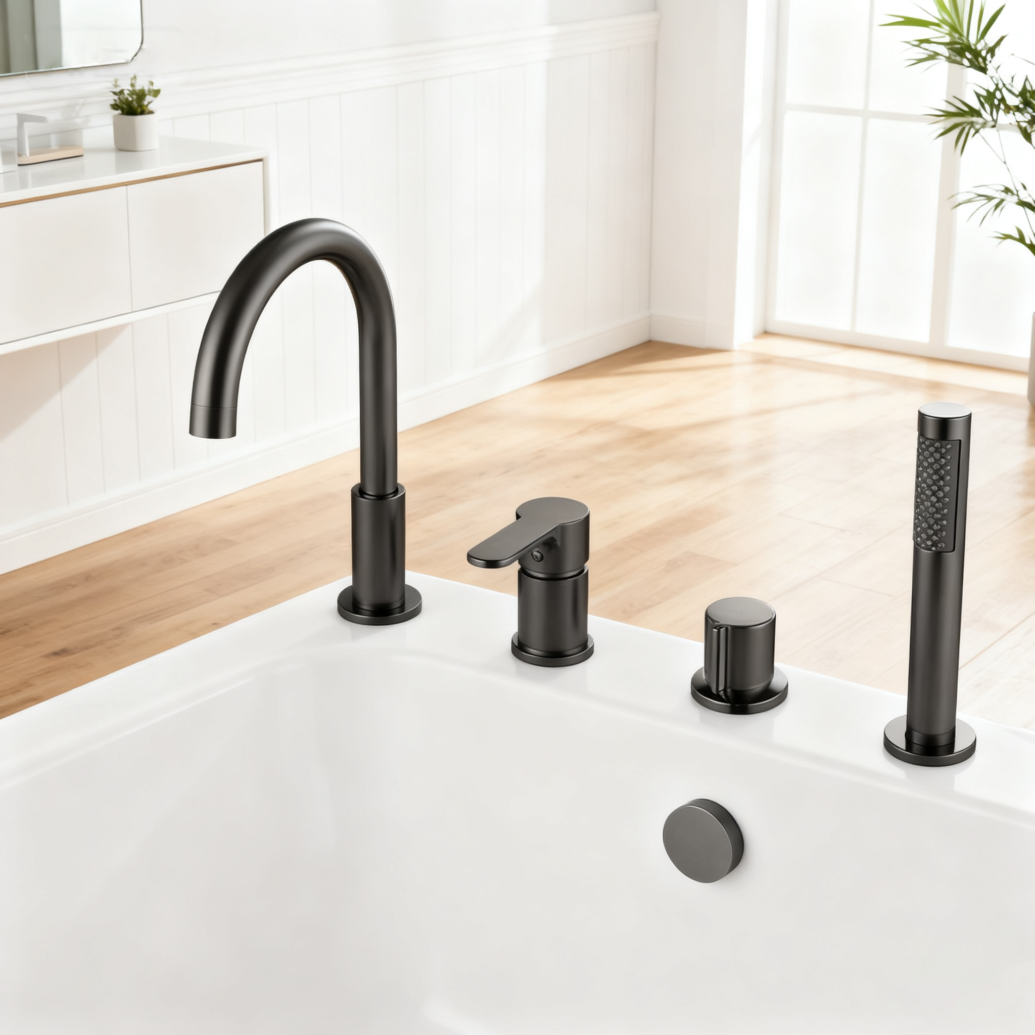 DF-05014 deck mounted bathtub mixer matte black