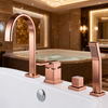 4-Hole Deck Mounted Bathtub Faucet with Hand Shower – Brass Construction
