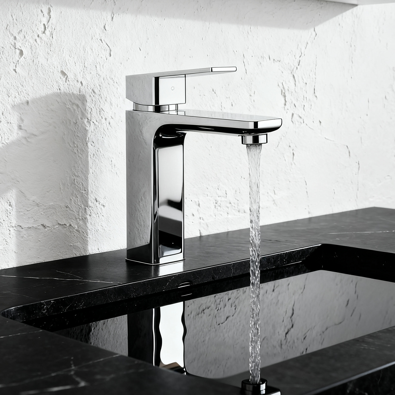 Modern Chrome Single Handle Basin Faucet with Built-in Aerator Sprayer Solid Brass Bathroom Sink Mixer Tap for Hotel & Residential Projects