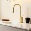 1401006 Brass Basin Mixer Tap Single Handle Deck Mounted Basin Faucet Gold Finish Bathroom Tap