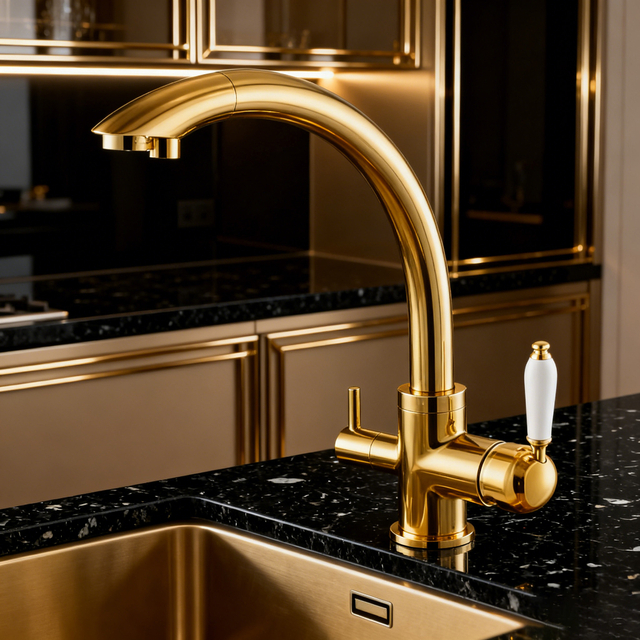 Brass Kitchen Faucet with Zinc Alloy Handle and Multiple Finish Options, Sprayer Functionality, Superior Quality