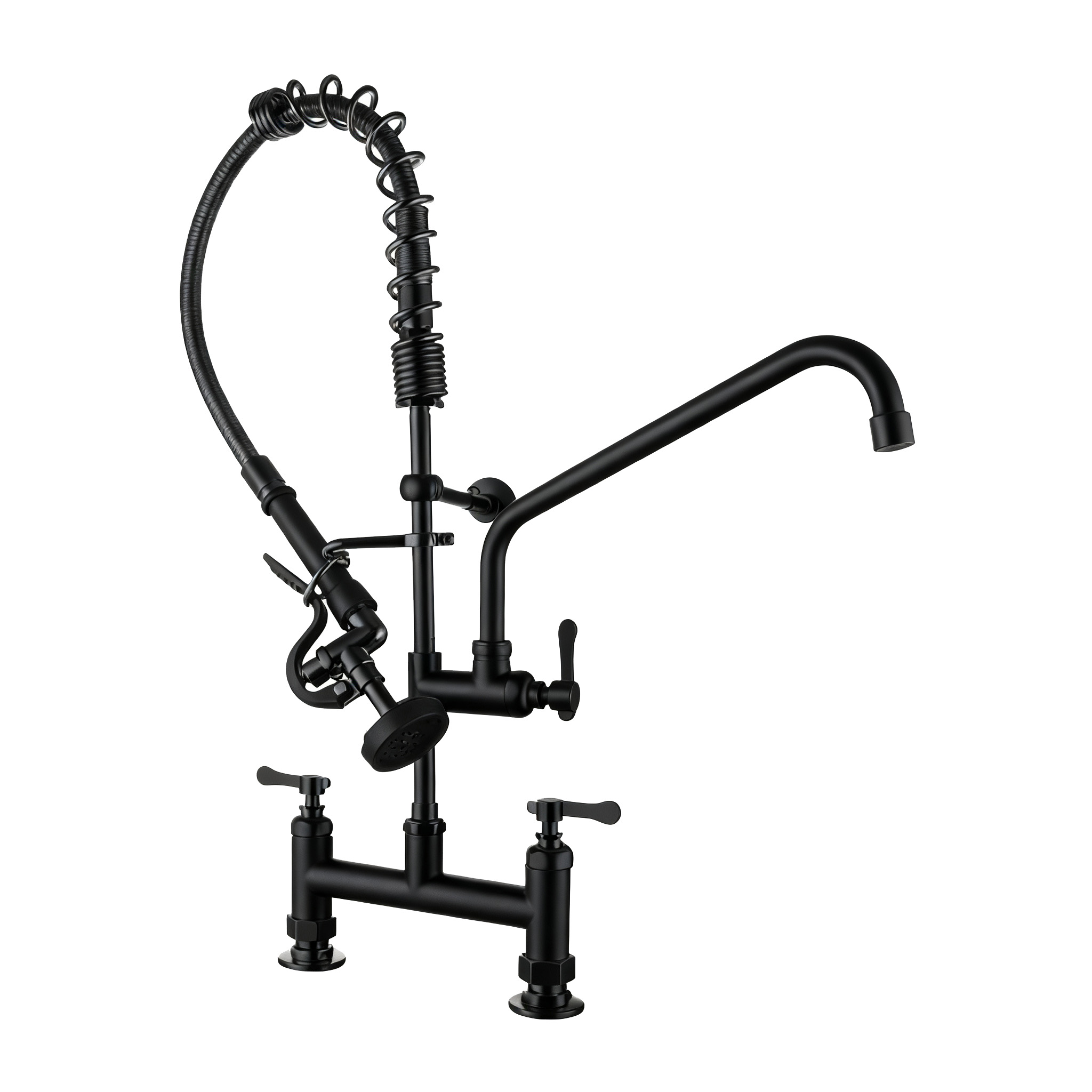 Premium Brass Kitchen Faucet with Pull-Out Sprayer and Commercial Grade Bridge for Modern Kitchens