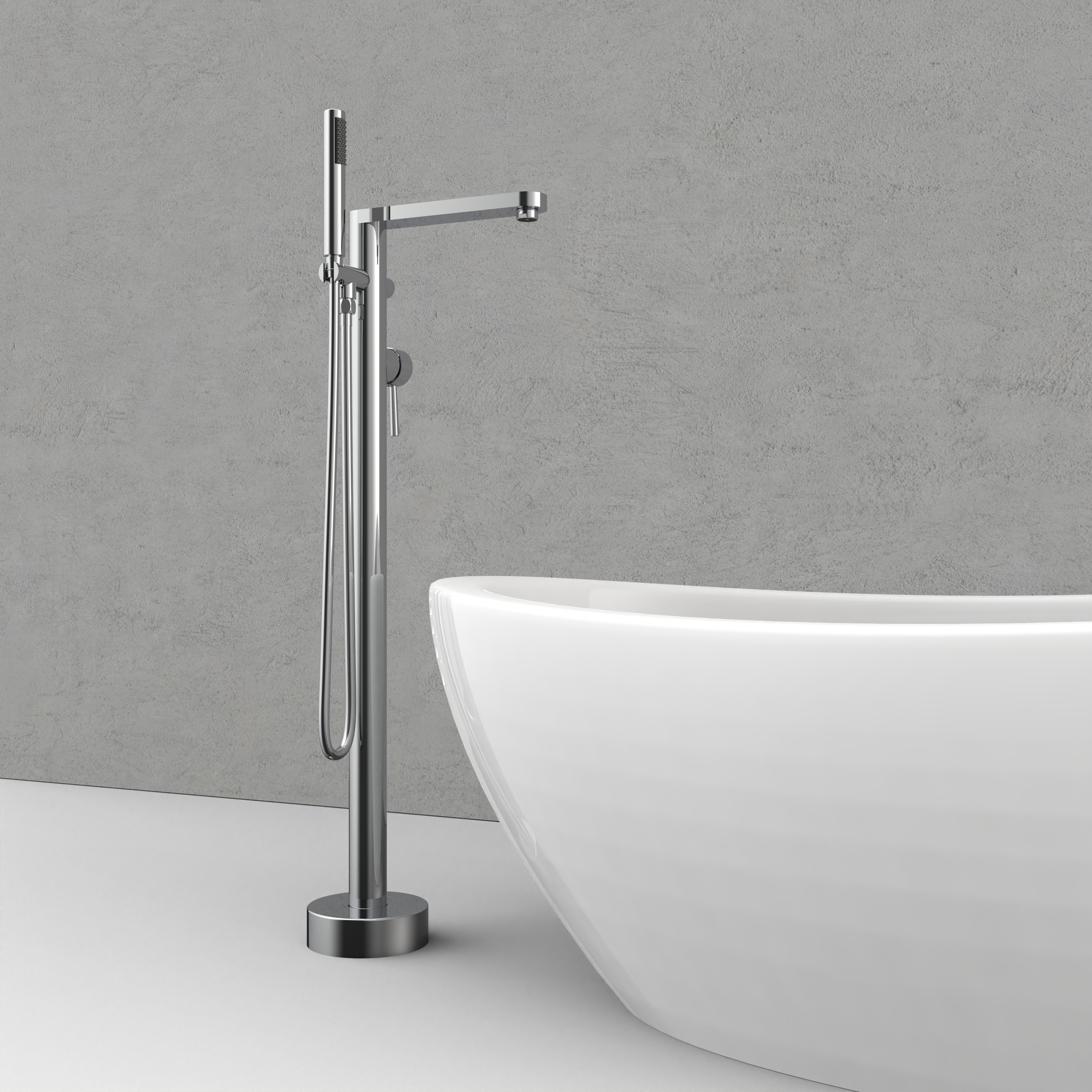 modern polished brass freestanding bathtub faucet