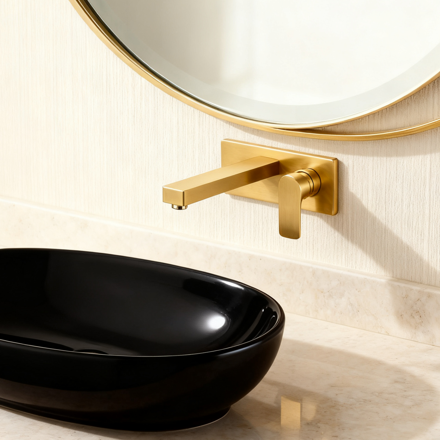 Modern Wall-Mounted Chrome Basin Faucet with Single Handle Mixer and Built-in Aerator Sprayer Solid Brass Bathroom Sink Tap for Residential & Hotel Projects