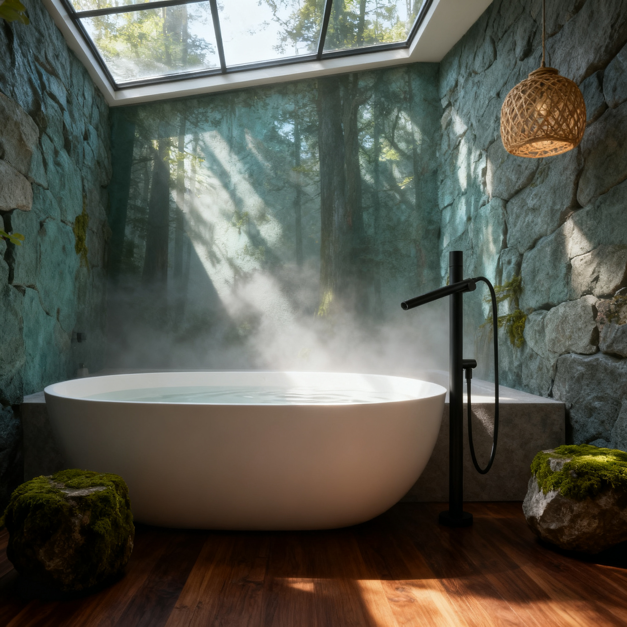 Stainless steel Matte Black freestanding faucet